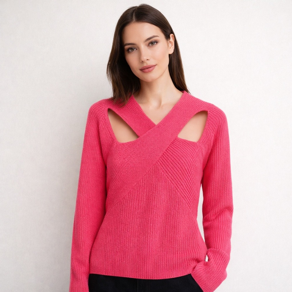 COS Pink Cutout Cotton Sweater – Chic Modern Knit